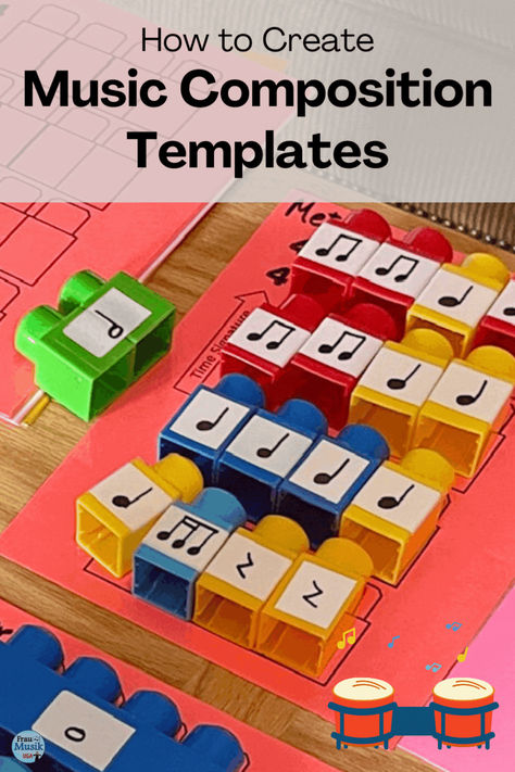 Duplo-style blocks with music notes and rests and templates for music composition. Music Centers Elementary, Music Education Lessons, Music Assessments, Fun Templates, Preschool Music Activities, Elementary Music Activities, Homeschool Fun, Elementary Music Lessons, Elementary Music Education