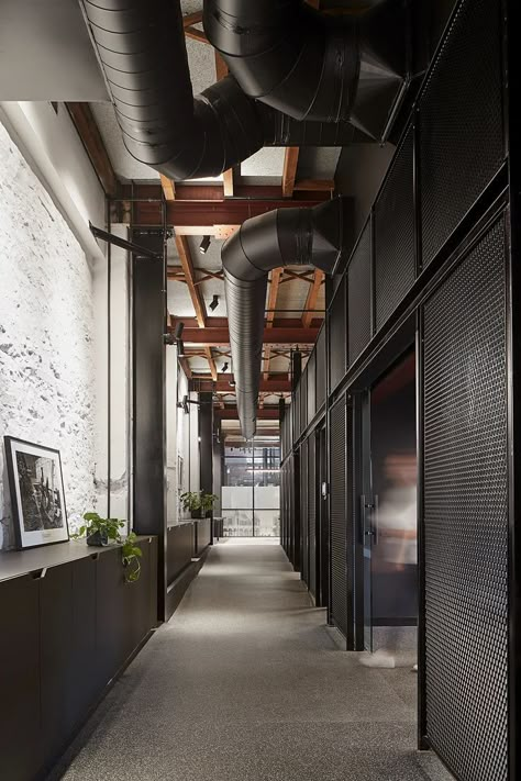 Warehouse Office Design, Business Office Interior Design, Sophie Paterson Interiors, Warehouse Interior, Australian Interior, Industrial Office Design, Loft Office, The Stables, Australian Interior Design