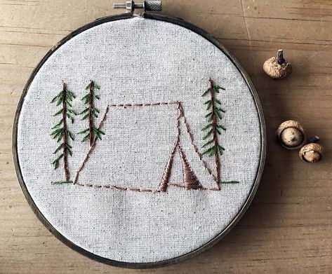 Cute Camping Tent, Tent Embroidery, Camping Pattern, Cute Camping, Embroider Ideas, Valentine Embroidery, Learning To Embroider, Hungarian Embroidery, You Perfect