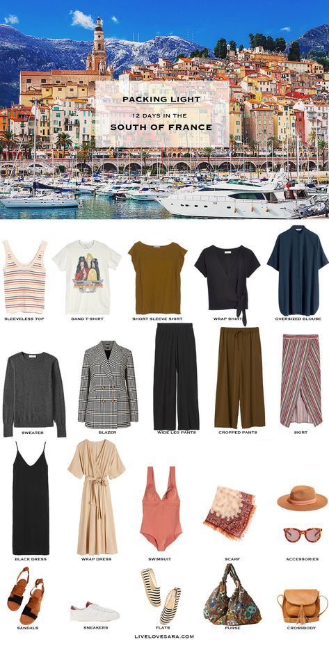 This week we are travelling to the South of France, and buy we I don't mean literally. Unless of course I win the 10,00,000 lottery draw tonight.....keep your fingers crossed for me ;) France Packing List Summer, France In May Outfits, South Of France Vacation Outfits, South Of France Packing List, Outfits For France Summer, Summer France Outfits, France Packing List, France Outfits Summer, Early Summer Outfits