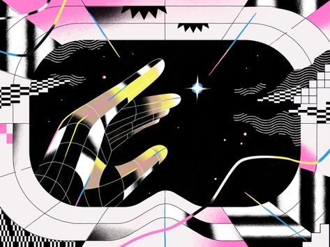 Big Tech Journeys Into the Virtual Reality Reaches of the Metaverse - The New York Times The Metaverse, Virtual Reality Headset, Magazine Illustration, Matte Painting, Retro Futurism, Freelance Illustrator, Virtual World, Motion Design, Virtual Reality