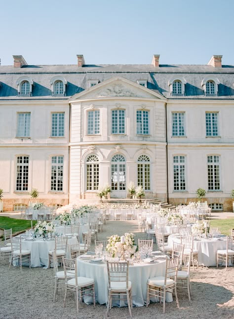 Chateau Wedding Reception, High End Wedding Invitations, Coastal European Wedding, French Chateau Wedding Aesthetic, France Wedding Aesthetic, French Wedding Aesthetic, Neoclassical Wedding, Chateau Wedding Decor, European Wedding Aesthetic