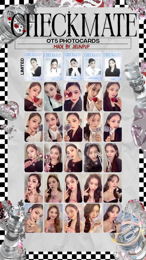 Itzy Checkmate Photocard Template, Itzy Photocard Template, Itzy Photocard, Kpop Template, Kpop Wishlist, Itzy Checkmate, Pc Template, Photocard Template, Photo Card Template