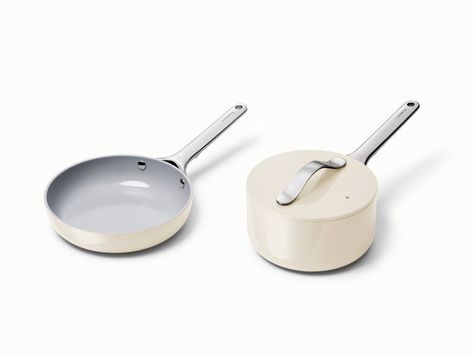 Mini Fry Pan & Sauce Pan Duo | Ceramic Non-Stick & Non-Toxic | Caraway Cookware Set Best, Smaller Portions, Cookware Storage, Ceramic Cookware Set, Ceramic Cookware, Clean Cooking, Sauce Pan, Fry Pan, Bakeware Set