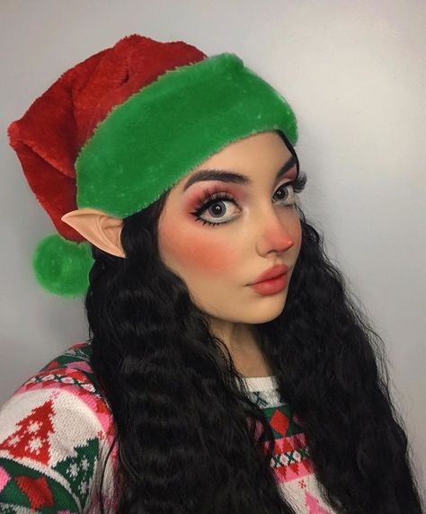 Christmas Elf Makeup, Xmas Makeup, Christmas Eye Makeup, Christmas Makeup Look, Xmas Elf, Elf Costume, Elf Makeup, Holiday Makeup, Christmas Makeup