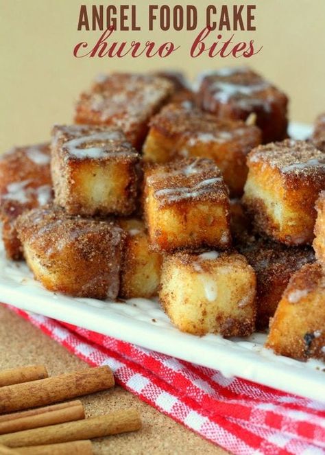 Churro Bites, Mexican Dessert Recipes, Mexican Dessert, Dessert Dips, Sweet Snacks Recipes, Angel Food Cake, Fun Baking Recipes, Food Cake, Easy Baking Recipes