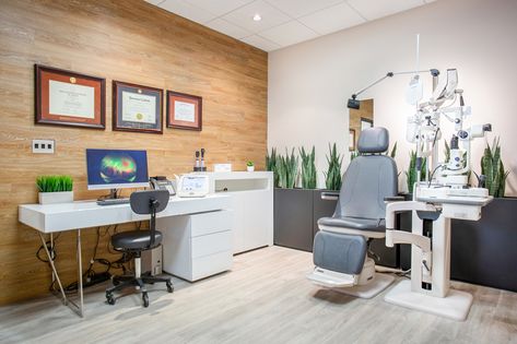 Eye Clinic Design, Eye Exam Room, Optometry Clinic Design, Ophthalmology Clinic Design, Optical Dispensary Optometry Office, Optometrist Office, Consulting Room, Doctor Office Design, Optometry Office