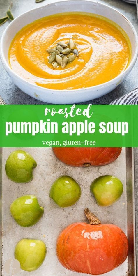 Pumpkin Apple Soup, Puree Recipes, Pumpkin Puree Recipes, Vegan Pumpkin Soup, Bread Healthy, Recipes Pumpkin, Apple Soup, Pumpkin Soup Recipe, Homemade Pumpkin Puree