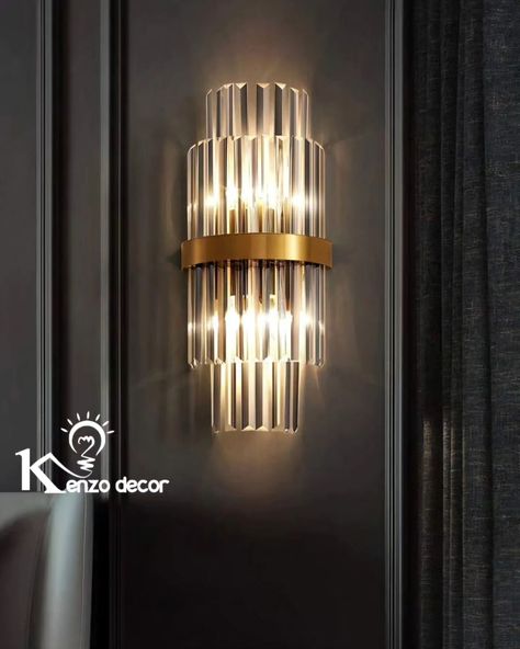 CRYSTALL INDOOR WALL LIGHT APPLICATION; Sitting room,Dinning,Bedroom,Hotel etc •Hii taa ni nzuri mno na ni ya kisasa ambayo unafunga katika ukuta wa nyumba yako. •Inatumia bulb za kawaida, ambapo unaweza kuweka mwanga wowote uupendao #SWIPE . . Price 142,000/= Call/Whatsapp 0762816082 Delivery kwa dar unalipia mikoani na nje tunatuma #kenzodecorforlife #kenzotaanzuri #kenzodecoration #kenzohighquality Modern Wall Scones, Art Deco Wall Lights, Wall Sconces Living Room, Sconces Living Room, Crystal Wall Lighting, Wall Scones, Metal Wall Light, Crystal Wall Sconces, Sconces Bedroom