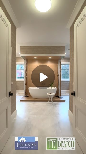 Johnson Custom Homes on Instagram: "Step into our custom-built luxury bathroom and feel relaxed and elegant. 

When you open the door, you’ll see a luxurious bathtub against a beautifully made wooden wall, giving a peaceful and welcoming feeling. In the back, there’s a big shower that’s carefully designed to make you feel like you’re in a spa. It’s a whole new level of luxury waiting for you to explore.

Architect: TR Design Group 
Video: @wayup_media 

#interiordesign #homebuilder #johnsoncustomhomes #customhomes #custominterior #bathroom #bathroomdesign" House Fixtures, Luxurious Bathtubs, Big Shower, Group Video, New House Bathroom, Charleston Homes, Luxury Shower, Beautifully Made, Open The Door