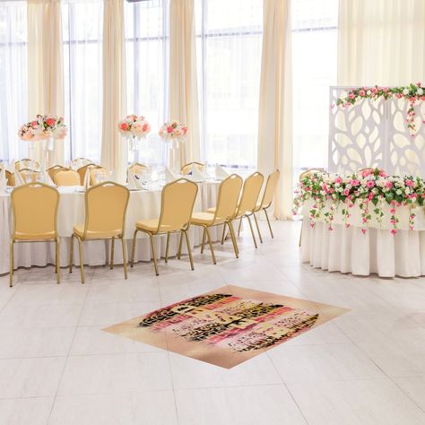 Blessed Floor Decals Custom Napkins Wedding, Wedding Floor, Its A Wrap, Floor Vinyl, Simple Monogram, Floor Decals, Dance Floor Wedding, Geometric Floor, Gift Presentation