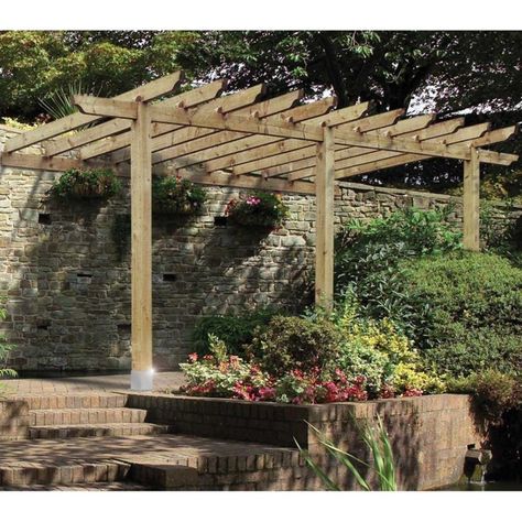 Pergola Attached To Fence, Concrete Post Base, Oak Pergola, Lean To Carport, Hot Tub Pergola, Curved Pergola, Garden Pergola, Cheap Pergola, Pergola Lighting