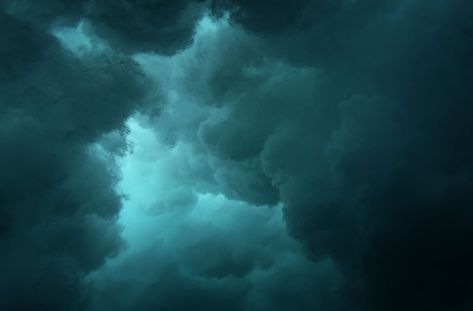 Turquoise Aesthetic, 3d Clouds, Bawah Air, Dark Cyan, Wallpaper White, Wallpaper Dark, Teal And Grey, White Cloud, Amazing Art Painting