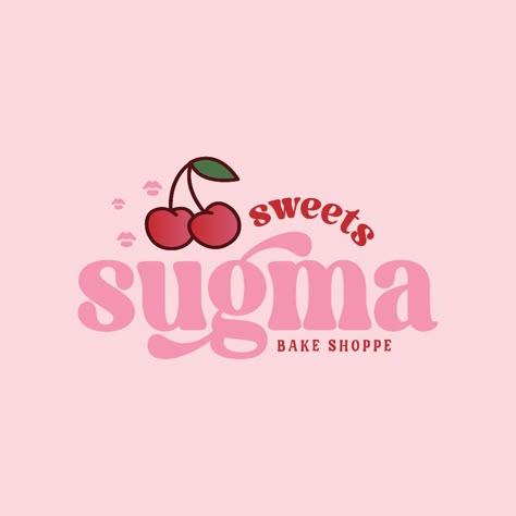 Candy Shop Logo Design Ideas, Logo For Sweets Business, Sweet Branding Design, Bakery Logo Design Vintage, Logo Inspo Ideas, Sweets Logo Design Ideas, Cute Bakery Logo Design, Cute Logo Design Ideas, Candy Logo Design Ideas