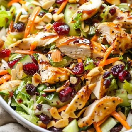 Chicken Cranberry Salad, Chicken Cranberry, Cranberry Salad Recipes, Asian Salad Recipe, Cranberry Chicken Salad, Coleslaw Salad, Cranberry Chicken, Satisfying Salads, Fresh Salad Recipes