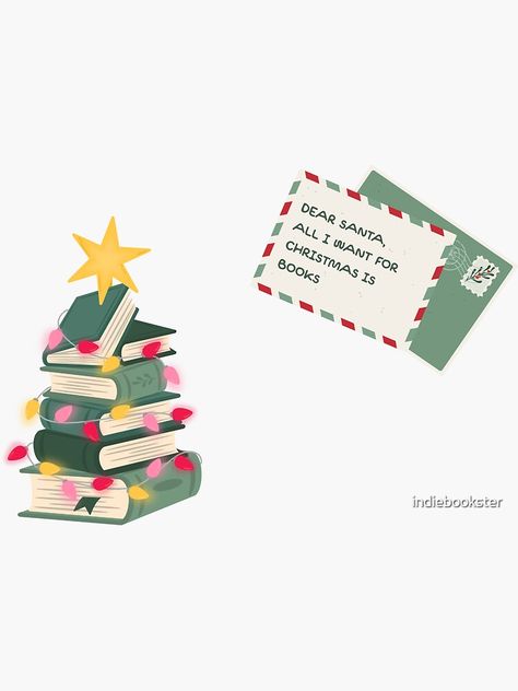 Christmas Bookish Stickers, Christmas Book Stickers, Christmas Reading Aesthetic, Christmas Aesthetic Stickers, Xmas Bookmarks, Christmas Tbr, Bookstore Branding, December Books, Xmas Stickers