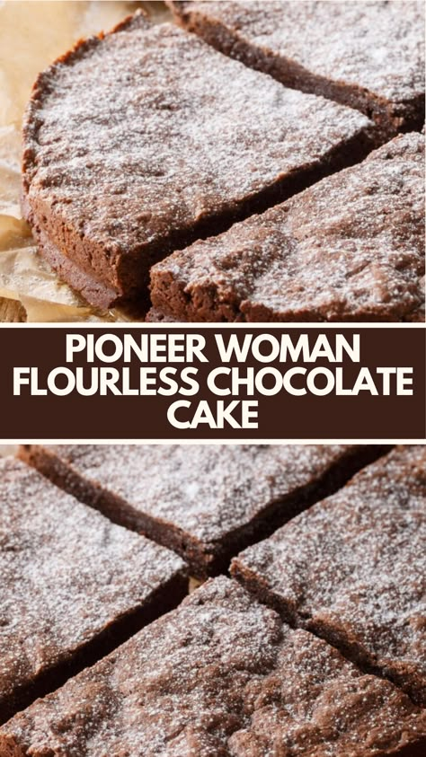 Pioneer Woman’s Flourless Chocolate Cake is made with semisweet chocolate, salted butter, sugar, eggs, cocoa powder, vanilla extract, kosher salt, and powdered sugar, creating a sweet treat that’s ready in 3 hours! Pioneer Woman Flourless Chocolate Cake, Cocoa Powder Desserts Easy, 6 Inch Flourless Chocolate Cake, Nestle Cocoa Powder Recipes, Pioneer Woman Recipes Desserts Cake, Desserts Using Cocoa Powder, Fast Chocolate Dessert, Chocolate Cake With Cocoa Powder, Dessert With Cocoa Powder