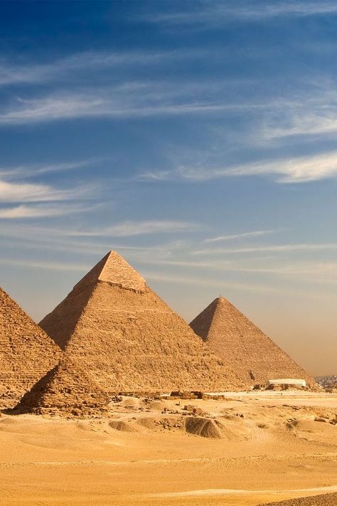 The Pyramids of Giza in Egypt Pyrimads Egypt, Egypt Landscape, Egypt Pictures, Cleopatra Art, Travel Local, Egypt Pyramids, Egypt Aesthetic, Pyramids Egypt, Ancient Egypt History