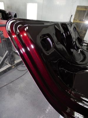 1955 Chevrolet Bel Air - Here is a good look of how the black cherry candy paint will look in the sun! Black Cherry Paint, 69 Mustang, Cherry Pearl, Candy Paint, Chevy Cars, Candy Red, 1955 Chevrolet, Cherry Candy, 55 Chevy