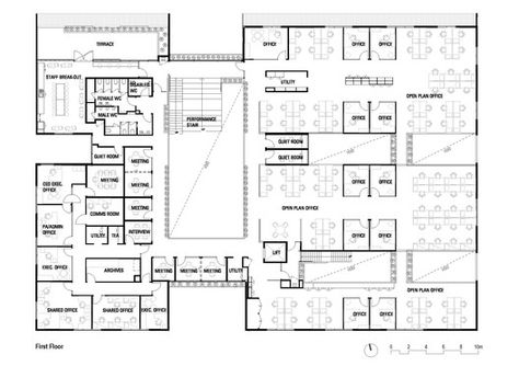 Ballarat Community Health Primary Care Centre,First Floor Plan Health Center Plan, Elderly Care Center, Hospital Floor Plan, Health Care Center, Community Health, Hospital Design, Healthcare Design, Clinic Design, Health Design