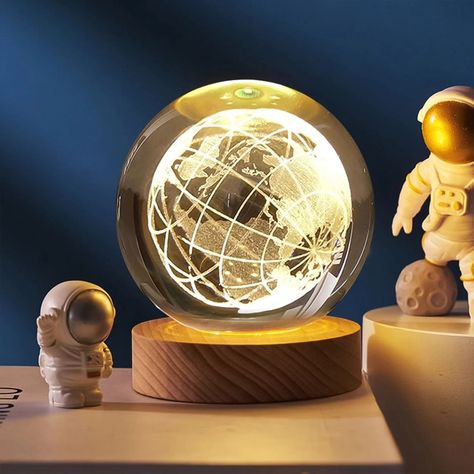 World 3D Crystal Ball lamps With Wood Base for Bedroom 3D Lamps for Home Decoration 3D Crystal Ball Night Light Gifts for Women Gifts for Men Room Decor Items for Bedroom for Friend and Family (1 Pc) Comment "Link" Men Room Decor, Ball Lamps, Man Room, 3d Crystal, Outdoor Pendant Lighting, Galaxy Painting, Night Light Kids, Buffet Lamps, Mood Light