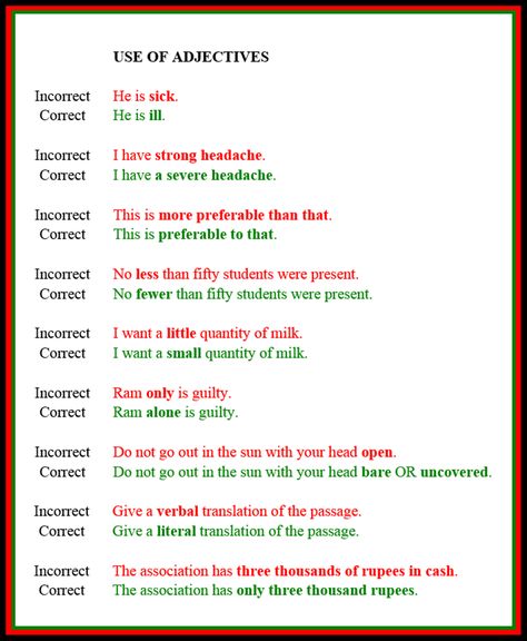 Below are some of the most common grammatical mistakes made by English students, in speech and in writing... Common Errors In English, Common Grammar Mistakes, English Corner, English Adjectives, Advanced English Vocabulary, English Grammar Worksheets, Learn English Grammar, Interesting English Words, English Writing Skills