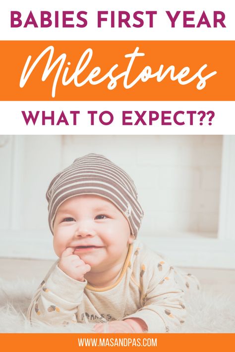 Curious about your baby's milestones in their first year? Discover what to expect as your little one grows and achieves exciting developmental milestones! From their first smile to those wobbly first steps, follow their incredible journey! #BabyDevelopment #FirstYearMilestones Six Month Milestones, 2 Months Milestones, 1 Month Baby Milestones, Developmental Checklist, Baby Advice For New Parents, Milestones For Babies, Baby Developmental Milestones, First Year Milestones, Month Milestones