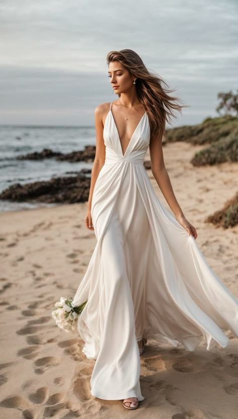 Wedding Renewal Dress, Beach Wedding Dress Ideas, Wedding Pictures Beach, Wedding Dresses Ideas, Beach Wedding Gown, Wedding Dress Ideas, Beach Bridal Gown, Beach Wedding Dresses, Boho Beach Wedding