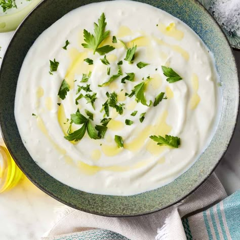 Garlic Yogurt Sauce Recipe - Love and Lemons Yummy Dip Recipes, Mediterranean Yogurt, Yogurt Salad Dressing, Yogurt Sauce Recipe, Garlic Yogurt Sauce, Vegan Spreads, Lemons Recipes, Yogurt Salad, Garlic Yogurt