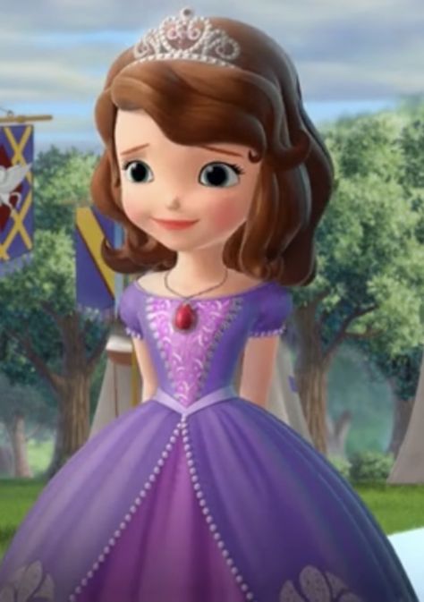 Cartoon Girl Characters, Purple Frock, Disney Princess Sofia, Princess Sofia The First, Purple Princess, Barbie Fairytopia, 2nd Birthday Party Themes, Disney Art Drawings, Princesa Disney