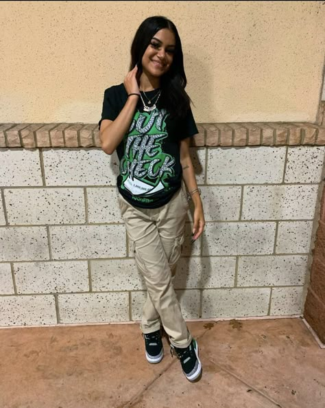 Pine Green Jordan 3s Outfits, Lucky Green 3s Outfit Women, Jordan 3 Pine Green Outfit, Pine Green 3s Outfits, Fasion Outfits, Swag Outfits For Girls, Tomboy Style Outfits, Pine Green