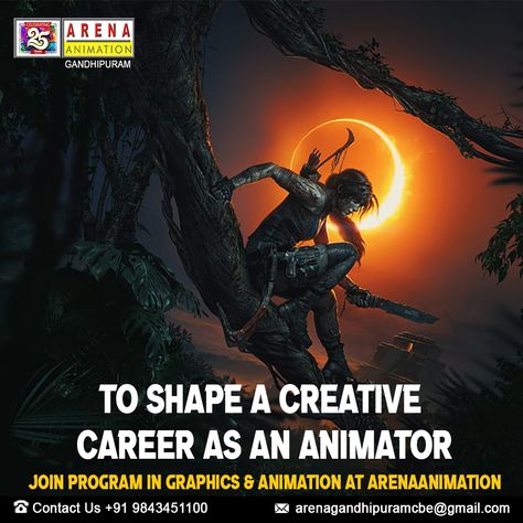 Program in Graphics and Animation by Arena Animation is a career-oriented course that will champion you in Graphic Design, Video Editing and Interactive 3D Animation. Get Enrolled in GRAPHICS and ANIMATION COURSES By Arena Animation For More Details: +9843451100 mail us: arenagandhipuramcbe@gmail.com website: https://arenaanimationcoimbatore.com/ #graphics #graphicdesign #art #design #digitalmarketing #Learning #coimbatore #arenaanimationgandhipuram Arena Animation, Animation Poster, Graphic Design Video, Graphic Animation, Gaming Posters, 1080p Anime Wallpaper, Creative Careers, Design Video, Coimbatore