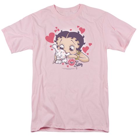 Betty Boop Shirt, Pink Men, Cartoon Icons, Pink Design, Pink Tshirt, Fall Shirts, Betty Boop, Puppy Love, Workout Shorts