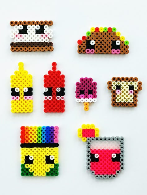 Perler Bead Designs, Patterns and Ideas • Color Made Happy Perler Bead Designs, Melt Beads Patterns, Hamma Beads Ideas, Easy Perler Bead Patterns, Arte Doodle, Melty Bead Patterns, Easy Perler Beads Ideas, Fuse Bead Patterns, Hama Beads Design