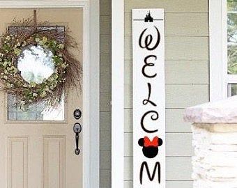 Welcome Porch Sign, Disney Sign, Glowforge Projects, Diy Baby Shower Decorations, Board Signs, Front Porch Signs, Porch Welcome Sign, Winter Signs, Front Door Signs