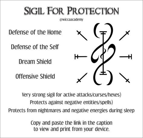 Wicca Academy on Instagram: "This sigil is designed to protect you from all forces of negativity from the evil eye and curses to gossip and envious people. It will create a positive protection shield around you, your home, your children, pets or anything else you would like to protect. We use this sigil in our day-to-day lives. We created this by hand, and have used it for years. Now we offer up this powerful protective symbol for others to use as well! And with sigil magic, the more people to Protection Symbols And Meanings, Protection From Hexes, Protection Sigils For Home, Sigil Of Protection, Home Protection Symbols, Sigils Of Protection, Signs Of Evil Eye, Evil Eye Protection Symbols, Protective Sigils For Home