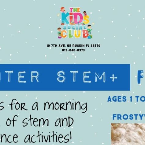 The Kids Social Club on Instagram: "Winter STEM+Fun activities next Friday! 

We will be making frosty bubbles and a snowball launcher ⛄️

Included with open play admission!" Snowball Launcher, Winter Stem, Next Friday, Work Party, Kids Club, Social Club, The Kids, Fun Activities, Bubbles