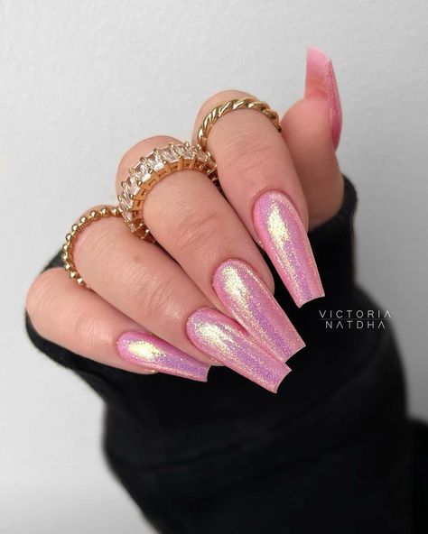 🌹Victoria Natdha | Nail Artist (@victorianatdha) • Instagram photos and videos Ballerina Pink Nails, Glitter Rosa, Long Press On Nails, Coffin Press On Nails, Mermaid Nails, Nail Forms, Almond Acrylic Nails, Nail Arts, Nail Supply