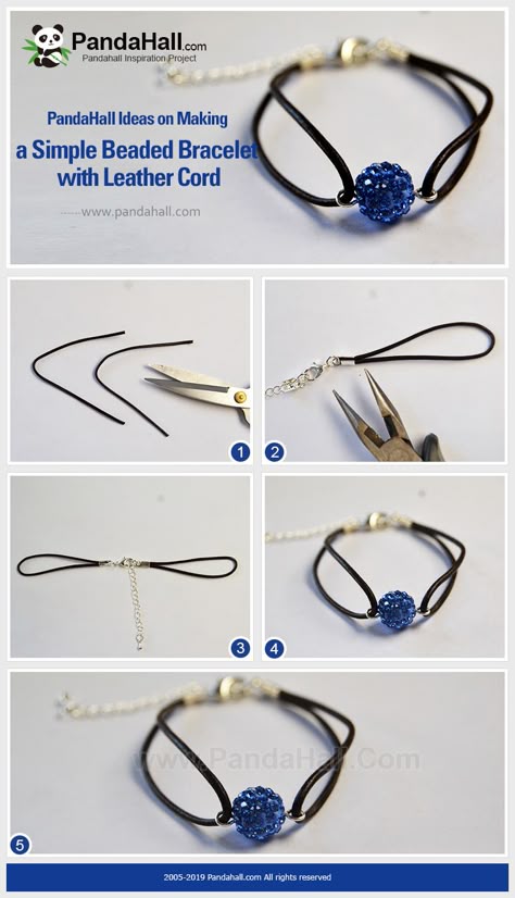 Diy Gifts Bracelet, Simple Accessories Handmade, Bracelet En Cuir Diy, Cord Bracelet Diy, Simple Beaded Bracelets, Diy Leather Bracelet, Diy Bijoux, Cord Jewelry, Diy Bracelets Easy