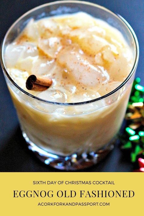 Eggnog Old Fashioned | A delightful holiday cocktail with eggnog, brandy, Frangelico, and cardamom bitters. #christmascocktail #holidaycocktail #cocktail #eggnog #eggnogcocktail #brandy #12daysofchristmas Eggnog Cocktail, Brandy Cocktails, Frozen Hot Chocolate, Christmas Cocktail, Festive Cocktails, Rum Cocktail, Old Fashioned Cocktail, Christmas Cocktails, Christmas Cocktails Recipes