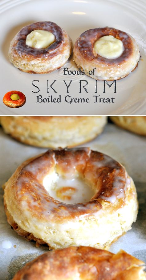 A recipe from The Elder Scrolls V: Skyrim. This food does not have an in-game recipe, so I just implemented some nordic baking techniques to make this recipe. Skyrim Food, Hobbit Food, Viking Food, Medieval Recipes, Geek Food, Awesome Recipes, Elder Scrolls V Skyrim, Krispy Kreme, The Elder Scrolls