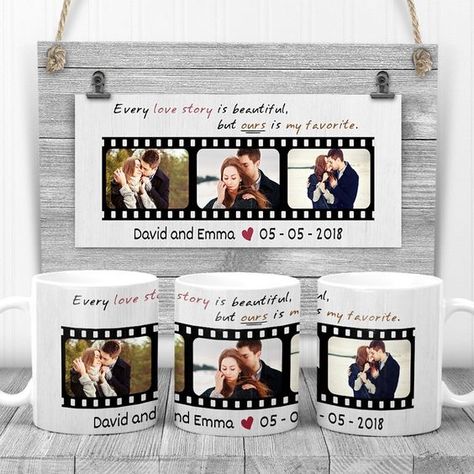 Every Love Story Is Beautiful, Sublimation Gifts, Sublimacion Ideas, Our Love Story, Couple Coffee, Couples Coffee Mugs, Custom Photo Mugs, Pretty Mugs, Photo Mug