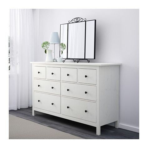 Ikea Hemnes Dresser, Hemnes Dresser, Design Ložnic, Wide Chest Of Drawers, Ikea Dresser, 8 Drawer Dresser, Ikea Bedroom, Ikea Hemnes, White Dresser