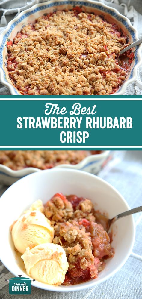 Oat Streusel Topping, Strawberry Rhubarb Recipes, Oatmeal Crumble, Oatmeal Crisp, Crisp Desserts, Rhubarb Strawberry, Strawberry Crisp, Strawberry Rhubarb Crisp, Spring Dessert