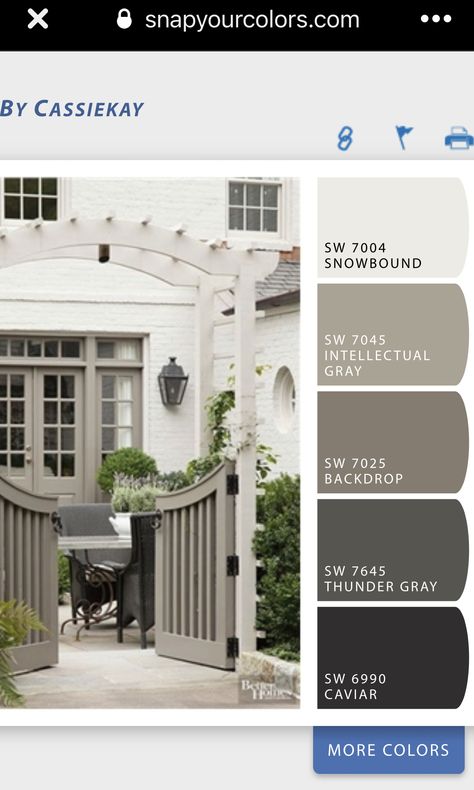 Tone On Tone House Exterior, Small House Outdoor Paint Colors, Taupe And Cream House Exterior, White House Trim Colors, Best Exterior House Paint Colors 2025, Exterior Paint Colors Stucco, White Brick Black Shutters, White House Taupe Trim, Best Exterior Paint Colors 2024