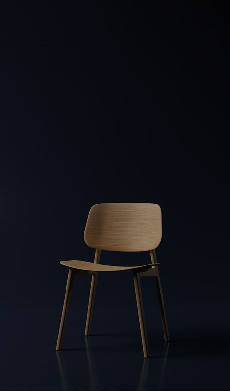 Minimalistic wallpaper with a modern wooden chair on a dark blue background #wallpaper #chair #modern #contrust #wallpapers #wood #dark #minimalist #minimalism #3D #Blender Chair Background For Editing, Photoshoot Chair, Rdx Editor, Chair Background, Modern Wooden Chair, Studio Background Ideas, Minimalistic Wallpaper, Studio Photography Backdrop, Dark Minimalist