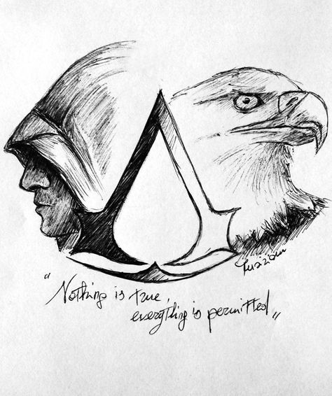 Assassins Creed Tattoo, Yoda Drawing, Assassin's Creed Black, All Assassin's Creed, Assassins Creed Artwork, Assassins Creed 3, Assassins Creed Art, Japan Tattoo Design, Marvel Drawings