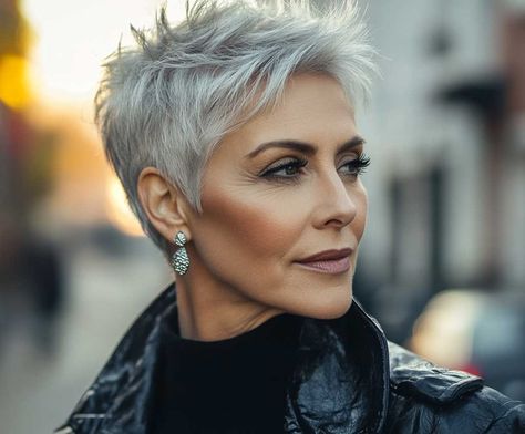 How Pixie Haircuts for Older Women with Silver Accents Define Elegance • 333+ Inspiring Lifestyle Ideas Super Short Edgy Haircuts, Choppy Pixie Cut Fine Hair, Grey Pixie Haircut Older Women, Short Spiked Hair For Women Over 50, Pixie Haircut For Older Women Over 60, Short Choppy Hair Edgy Messy Pixie, 60 Year Old Hairstyles Short, Pixie Gray Hair, Short Salt And Pepper Hair