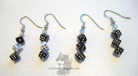 Bunco Earrings! Bunco Night, Dice Earrings, Little Earrings, Earrings Diy, Diy Earrings, For Today, Party Time, Jewelry Crafts, Beaded Jewelry