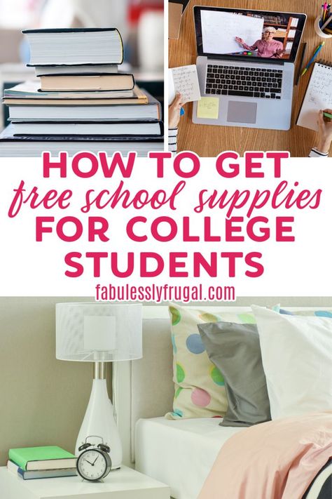 How to Get Cheap & Free School Supplies for College Students College Essentials Supplies, School Supplies For College, Supplies For College, Cheap Shopping Websites, Free School Supplies, College Expenses, College Supplies, College School Supplies, Free College